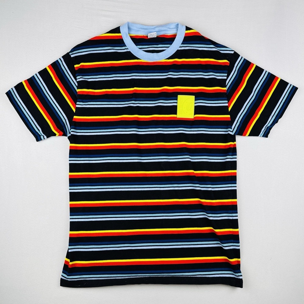 Odd Future Striped T Shirt Multicolor Donut Logo Streetwear Skate Size L
